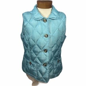 Talbots Blue Puffer Vest Quilted‎ Large L